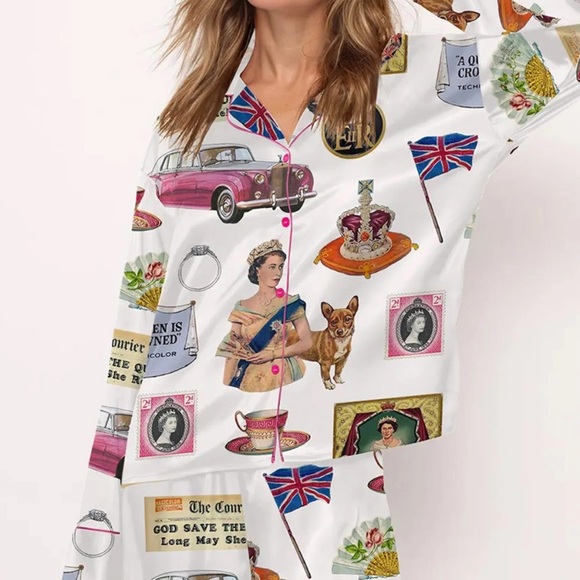 Sheshow Other - SheShow Queen Elizabeth II Vintage Pajama Set size XXL new with Tags